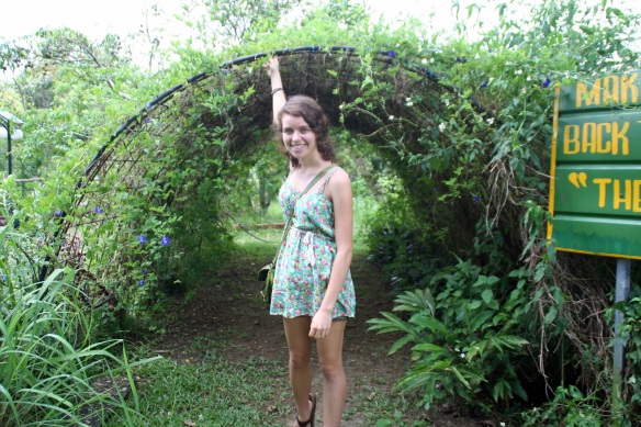 Archways aren't only great for allowing more plants access to sunlight, they're also fun to pose with!